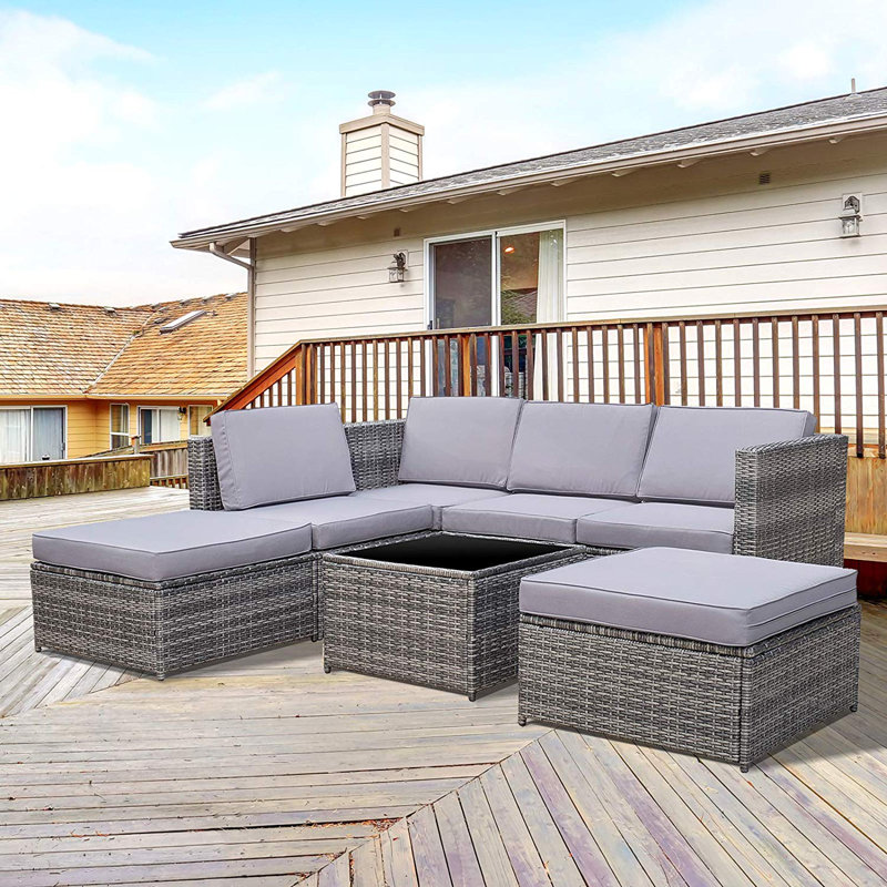 Garten Living 4Sitzer LoungeSet Mcgaughey aus Polyrattan Wayfair.de